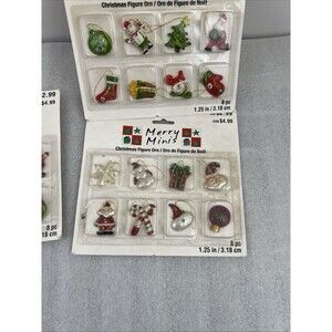 3 Packs Michaels Merry Minis Mini Christmas Tree Ornament Miniature 1.25” 8 Pc